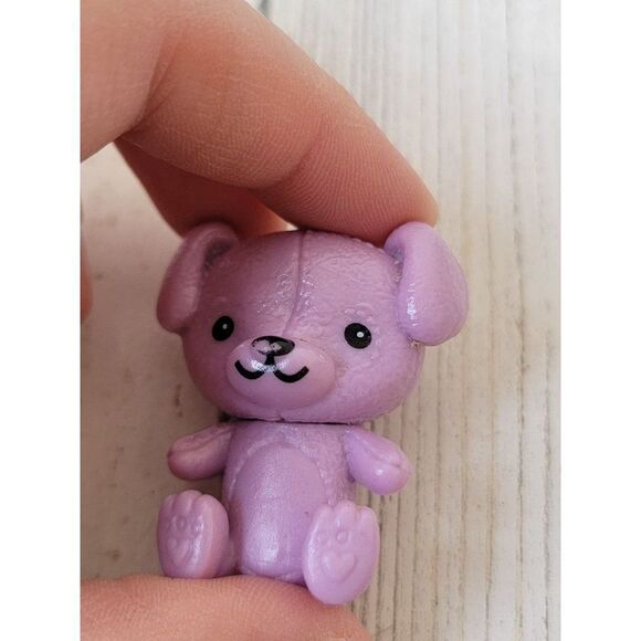 Mini purple teddy bear dog doll accessory toy figure - Picture 2 of 4
